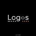 Text "Logos" displayed on a black background. Featuring a stylized design with white Royalty Free Stock Photo
