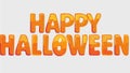 Text yellow Happy Halloween for banner, isolated on white vector illustration Royalty Free Stock Photo
