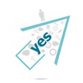 Text Yes. Education concept . Data protection and secure elements inforgaphic set