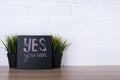 Text yes you can on blackboard Royalty Free Stock Photo