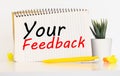 Text your feedback matters on white paper background Royalty Free Stock Photo