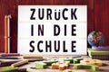 Text zuruck in die schule, back to school in german Royalty Free Stock Photo