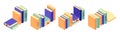 Stacks of isometric books, education and studies Royalty Free Stock Photo