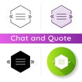 Textbox with angle quotes icon Royalty Free Stock Photo