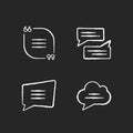 Textbox chalk white icons set on black background