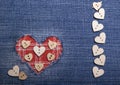 Textile applique for Valentine's Day.