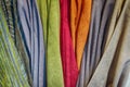 Textile backdrops of various colors with soft tints Royalty Free Stock Photo