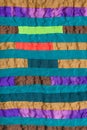 Stitched patchwork scarf from many narrow bands