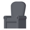 Textile black armchair icon cartoon vector. Workspace broken