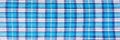 Textile blue box, fabric blue plaid cover. Blue classic checkered pattern. blue checkered fabric closeup , tablecloth texture. Royalty Free Stock Photo