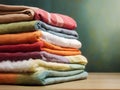 Textile Cascade: A Colorful Towel Array for Dynamic Background Imagery Royalty Free Stock Photo