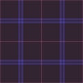 Textile check pattern vector in purple and pink. Dark seamless striped textured tartan plaid illustration.