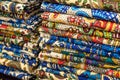 Textile and cloth on oriental market Royalty Free Stock Photo