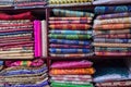 Textile and cloth on oriental market Royalty Free Stock Photo