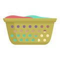 Textile clothes of basket icon cartoon . Laundry pot