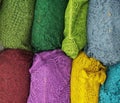 Textile , color, design, wool, green, yellow, blue, red, pink Royalty Free Stock Photo