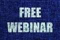 Textile colors classic blue background and words free webinar