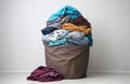 Textile cotton domestic heap clean laundry fabric background pile dirty clothes basket