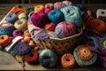 textile crafts collection, featuring a variety of knitted and crocheted items