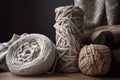 textile crafts (crocheting, weaving) in modern interior with sleek and clean lines