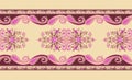 Textile Digital Ikat Ethnic Design Set of damask Border Baroque Pattern wallpapers gift card Frame for women cloth use Mughal Royalty Free Stock Photo