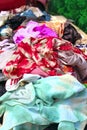 Textile fabric colorful market bargain showcase