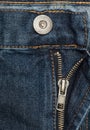 Textile - Fabric Series: Jeans Zipper and Button Royalty Free Stock Photo