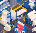 Textile Factory Isometric Composition Royalty Free Stock Photo