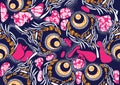Textile fashion african print fabric super wax Royalty Free Stock Photo