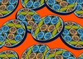 Textile fashion african print fabric super wax abstract seamless Royalty Free Stock Photo