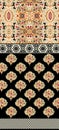 textile flower border pattern on muster background