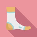 Textile foot bandage icon flat vector. Injury accident