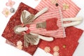 Textile handmade doll and sewing accessory Royalty Free Stock Photo