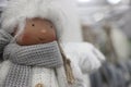 Textile handmade toys - little girl in a hat winter. Christmas decorations