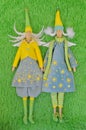 Tilda. Two handmade fairy textile dolls Royalty Free Stock Photo