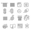 Textile Industry Icons Set Royalty Free Stock Photo