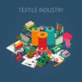 Isometric Textile Print Background Royalty Free Stock Photo