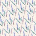 Textile leafy pattern on a beige background. Seamless vector illustration for fabric, tiles and bandits on the wall