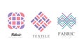 Textile Logo Design Set, Fabric Business Identity Labels, Fashion Designer Badges Flat Vector Illustration Royalty Free Stock Photo