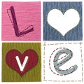 Textile love letters Royalty Free Stock Photo