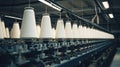 Textile mill technology industrial factory cotton Royalty Free Stock Photo