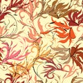 Textile oriental pattern. Abstract texture on a yellow background. Indian ornament in yellow and red colors Royalty Free Stock Photo