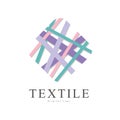 Textile original logo, badge for yarn shop, craft store, company identity, advertising vector Illustration on a white