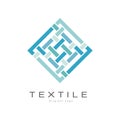 Textile original logo design, creative geometrical design element for company identity, craft store, advertising, poster