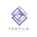 Textile original logo, design element for company identity, craft store, advertising, poster, banner, flyer vector