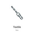 Textile outline vector icon. Thin line black textile icon, flat vector simple element illustration from editable sew concept Royalty Free Stock Photo