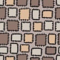 Textile patches seamless pattern in a dark brown colors