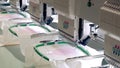 Textile - Professional and industrial embroidery machine. Machine embroidery is an embroidery process whereby a sewing