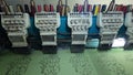 Textile - Professional and industrial embroidery machine. Machine embroidery is an embroidery process whereby a sewing machine or