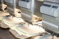 Textile - Professional and industrial embroidery machine Royalty Free Stock Photo